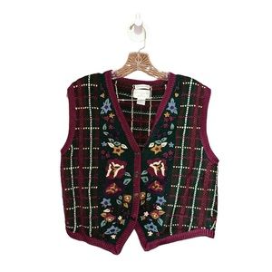 Hand embroidered cottage core vest